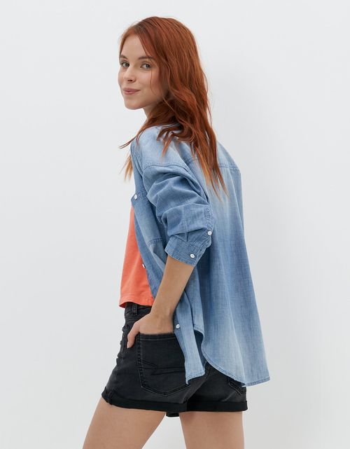 Camisa AE en denim con botones