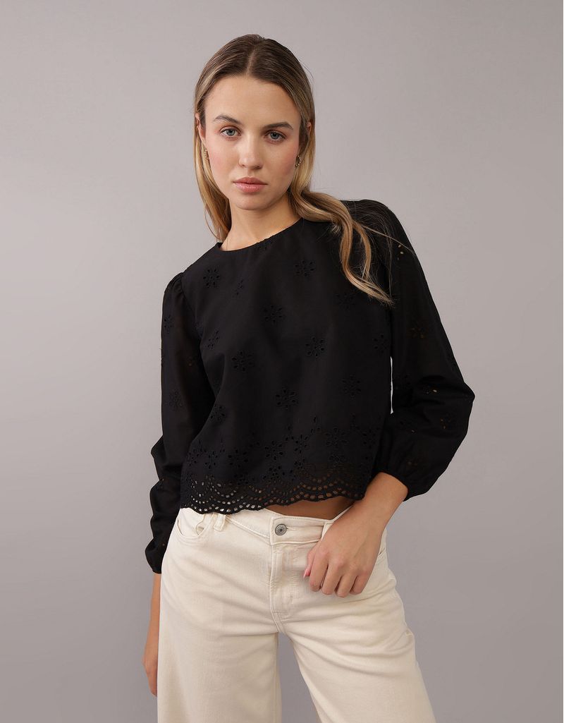 Camisa Manga Larga cuello redondo Mujer AE Compra Online