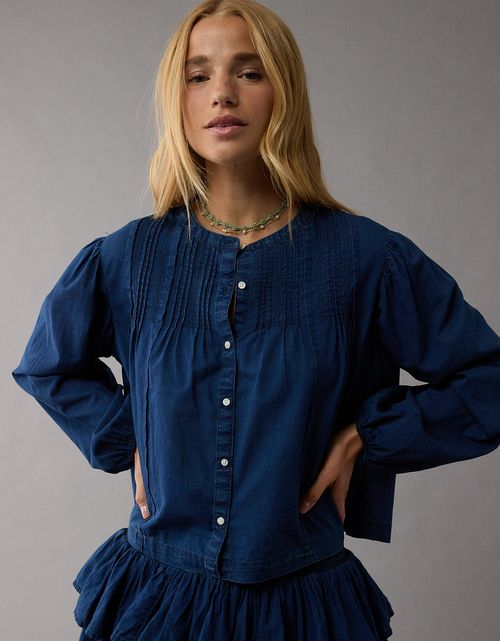Camisa Manga Larga cuello redondo Mujer AE