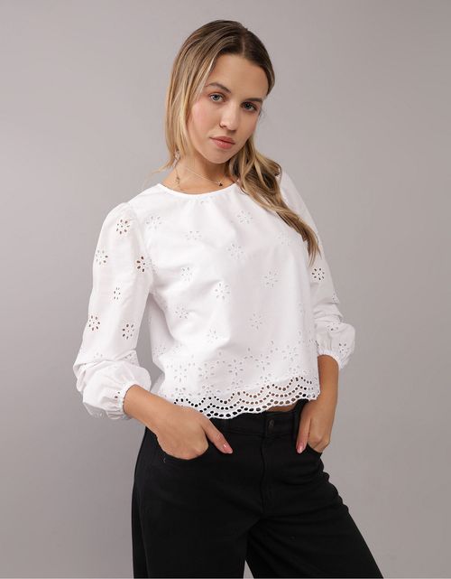 Camisa Manga Larga cuello redondo Mujer AE