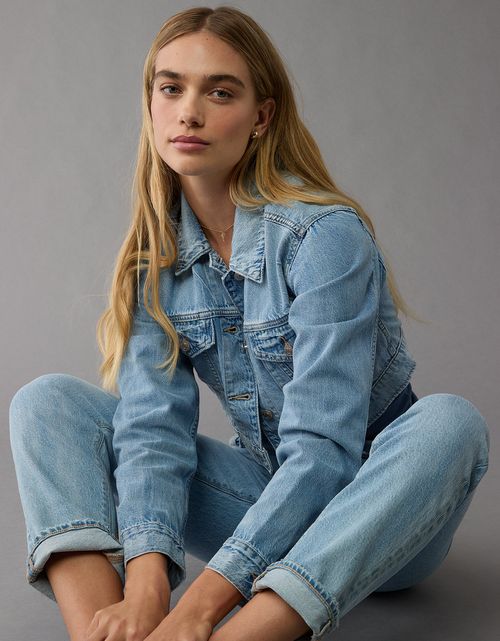 Chaqueta AE en Denim Crop de Mujer