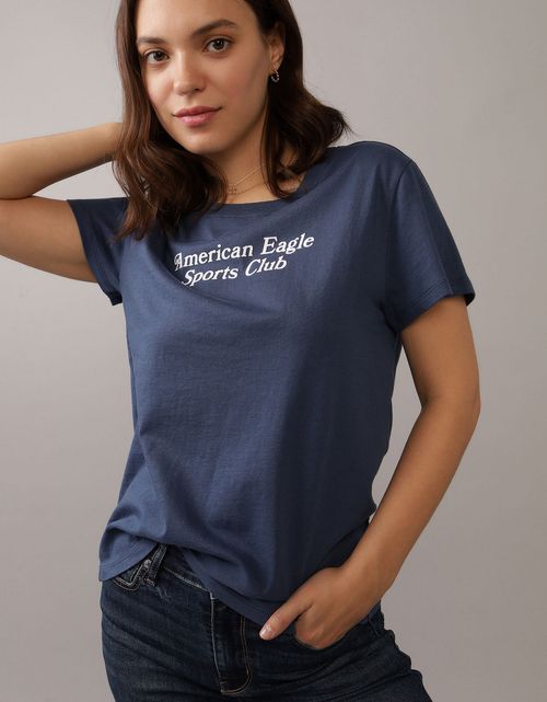 Camiseta AE con estampado manga corta de mujer