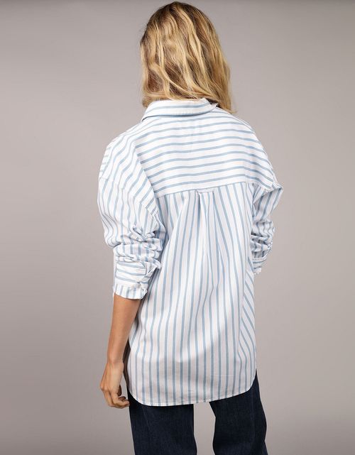 Camisa AE manga larga con bolsillo para mujer