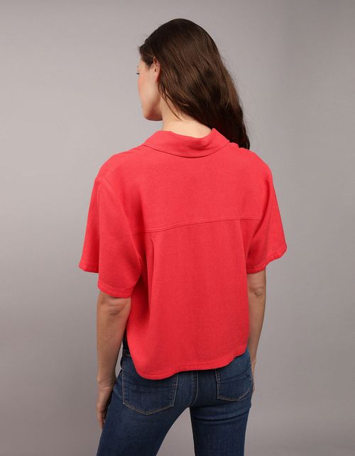 Camisa AE manga corta con bolsillo para mujer