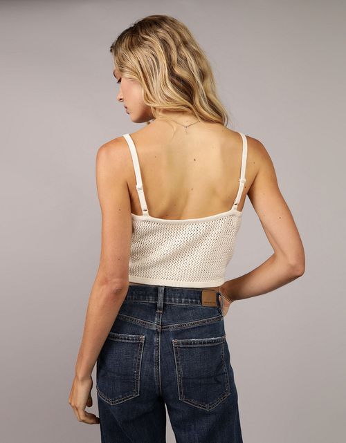 Blusa AE tejida sin mangas de rayas para mujer