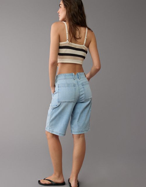 Blusa AE tejida sin mangas de rayas para mujer