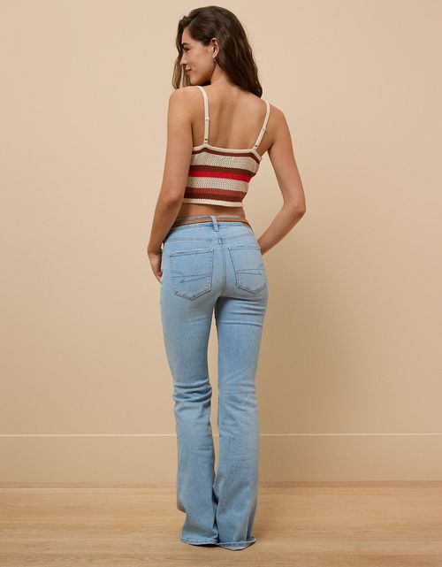 Blusa AE tejida sin mangas de rayas para mujer