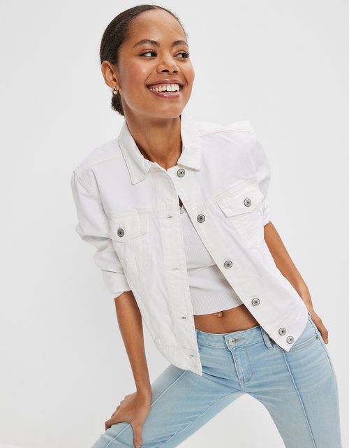 Chaqueta Denim Ae Blanca Clásica