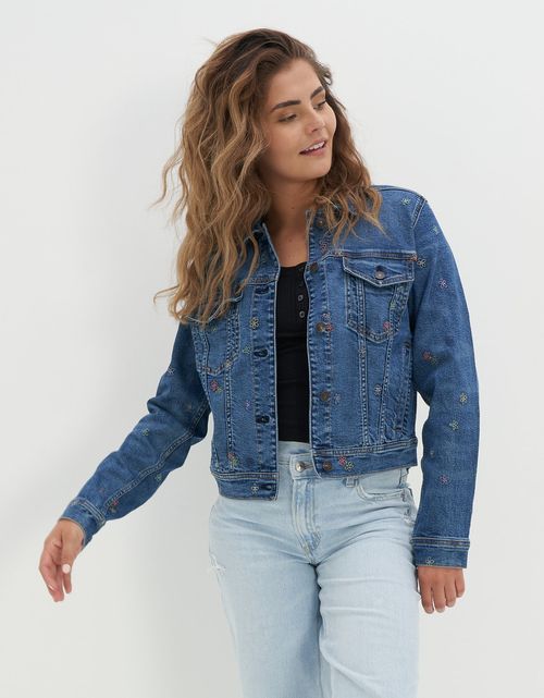 Chaqueta Ae vaquera bordada clásica