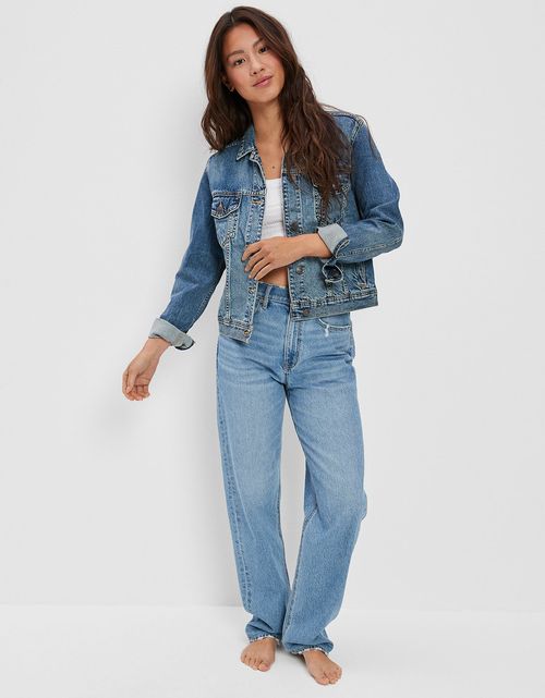 Chaqueta clásica Ae en denim rígido