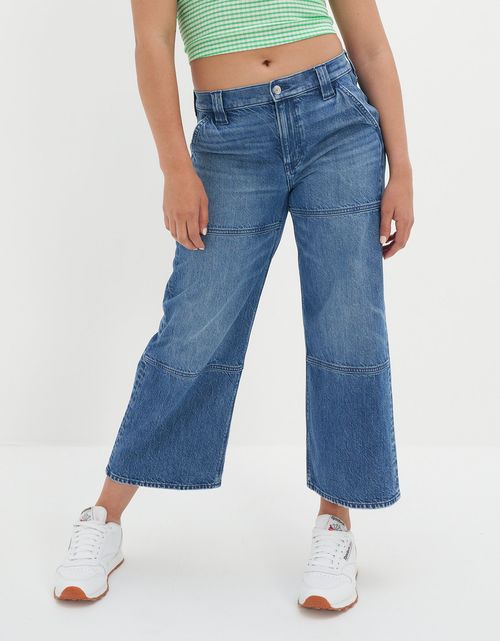 Jean AE Wide-leg corto estilo noventero