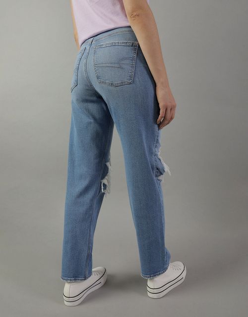 Jean Ae Strigid Baggy Straight de cintura alta con rotos