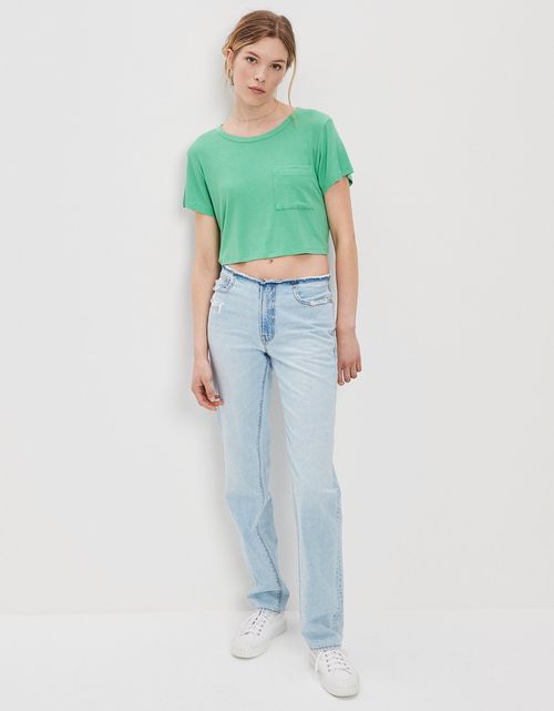 Camiseta AE corta suave y sexy con bolsillo