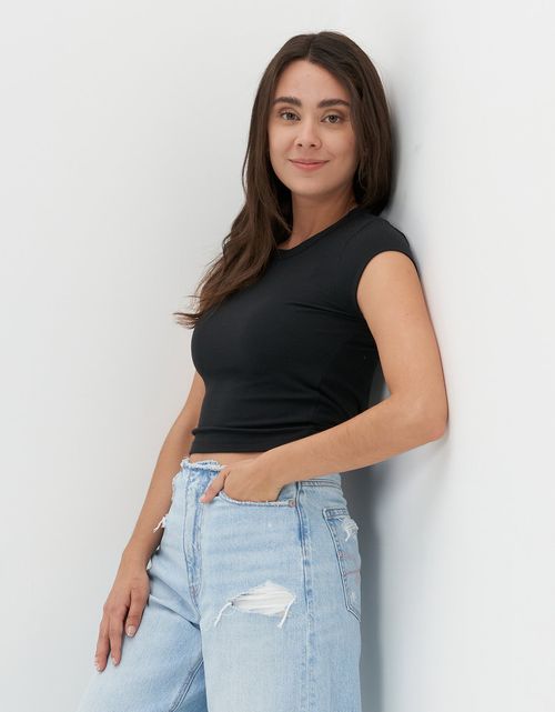 Camiseta AE suave y sexy con la parte de la espalda recogida