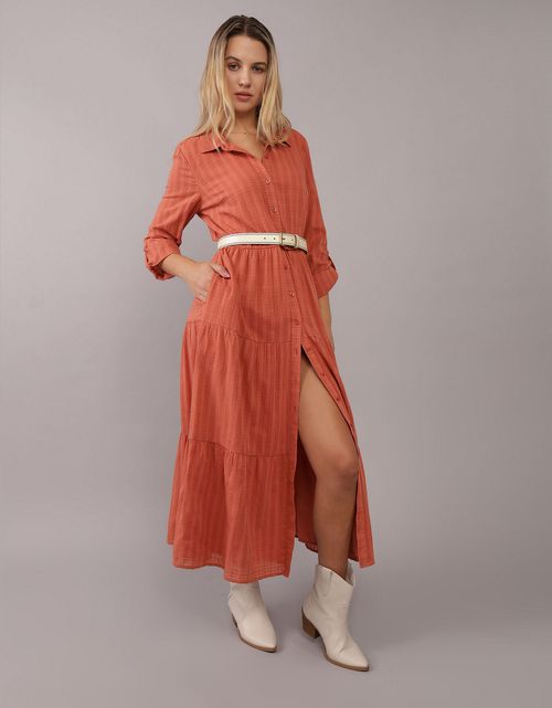Vestido tipo Camisa manga larga de Mujer AE