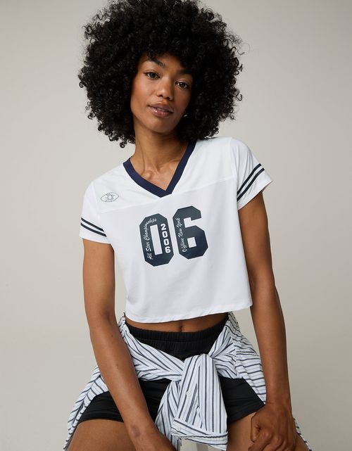 Camiseta Manga Corta en cuello V Mujer Offline