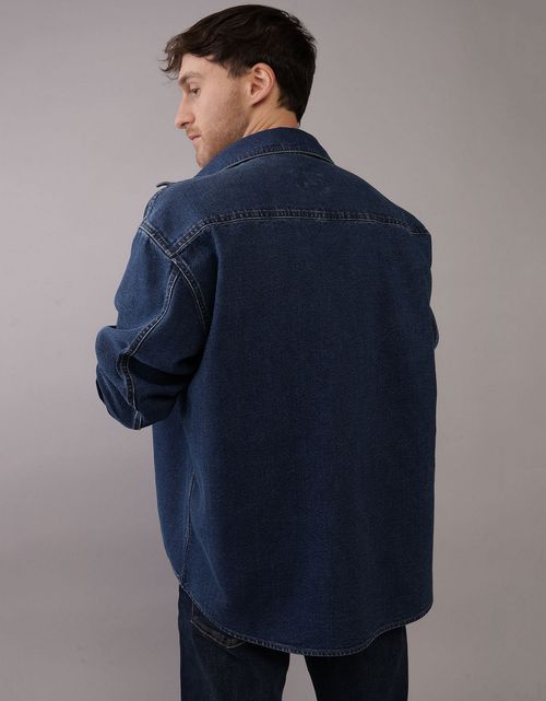 Camisa en Denim Manga Larga Oversized Hombre AE