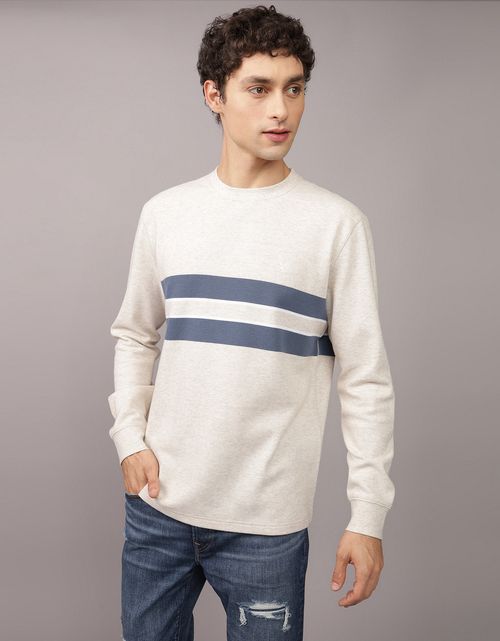 Camiseta con patrón de rayas Manga Larga Hombre AE