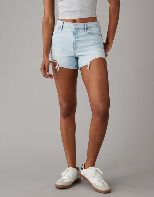 Short Denim de Tiro Alto con rotos Mujer AE
