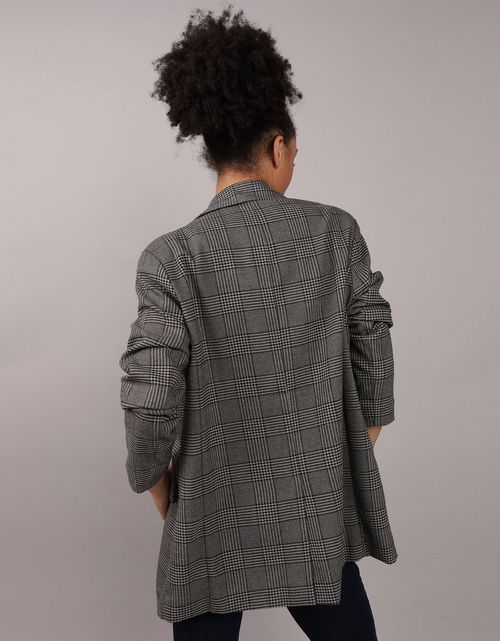 Blazer con patrón de cuadros Mujer AE