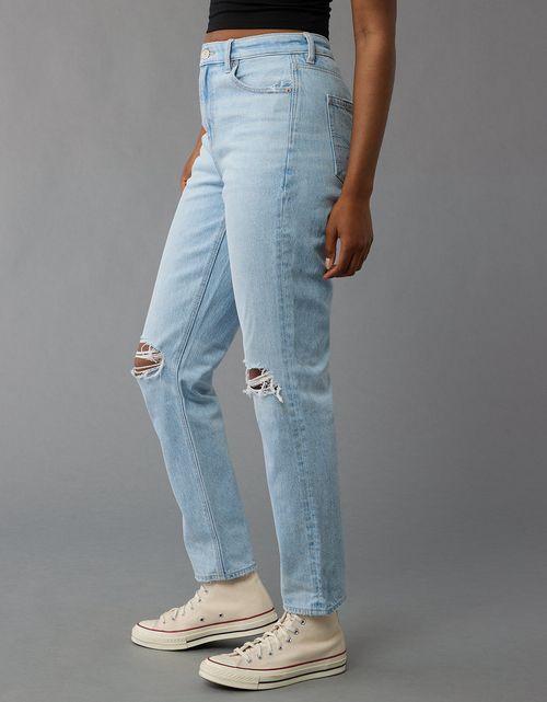 Jean Mom con rotos Mujer AE