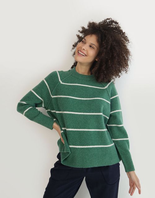Suéter cuello redondo de Rayas Mujer Aerie
