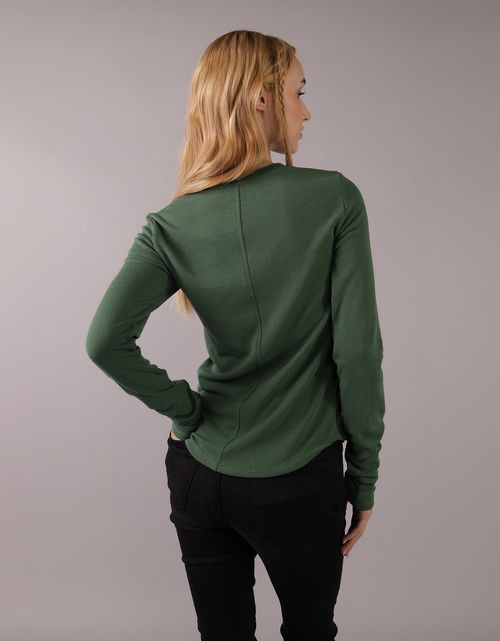 Camiseta cuello redondo Manga Larga con gráfico Mujer AE