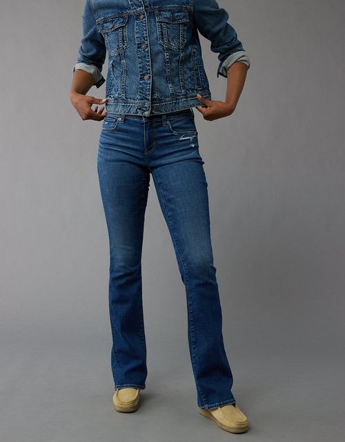 Jean KickBoot Tiro Bajo Bota Campana Mujer AE