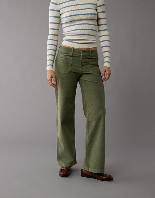 Pantalón Tiro Bajo Ancho y Holgado Mujer AE