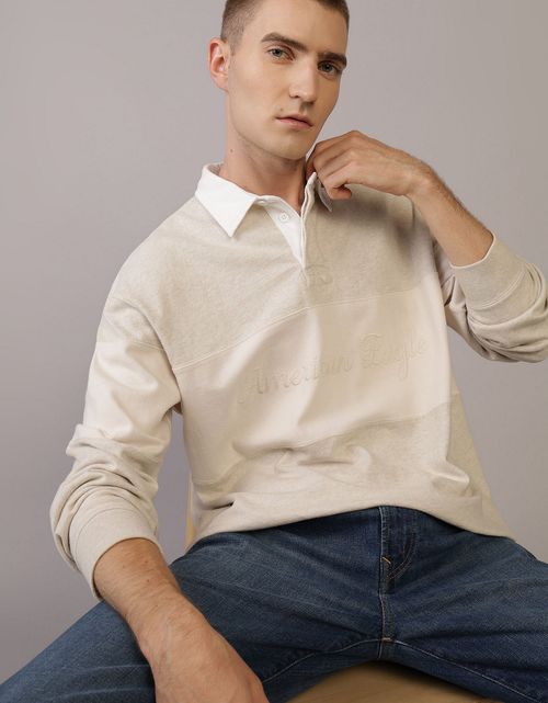Camiseta Tipo Polo Manga Larga Hombre AE