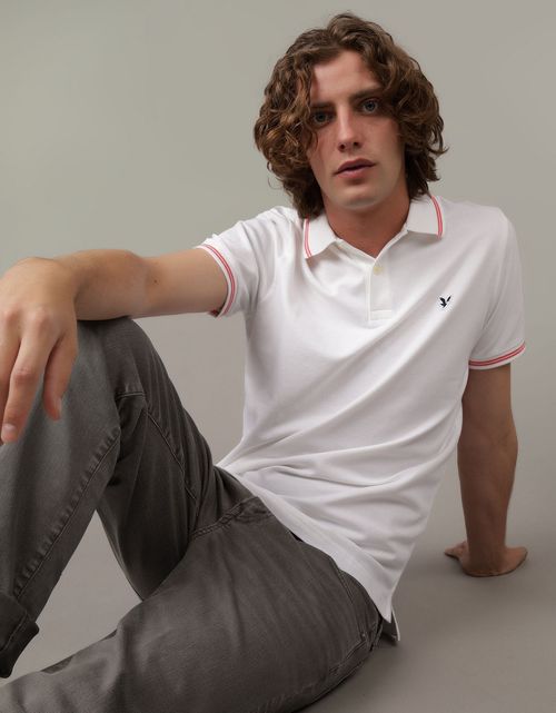 Camiseta tipo polo de piqué de hombre AE