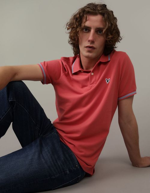 Camiseta tipo polo de piqué de hombre AE