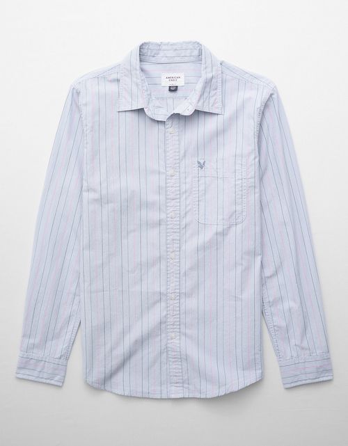 Camisa de popelina manga larga de hombre AE