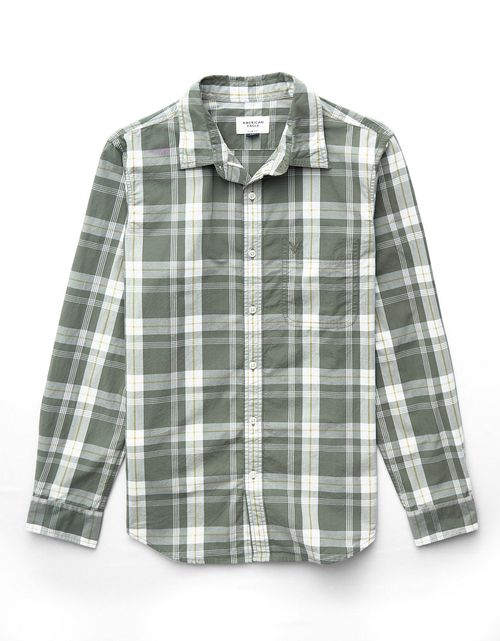 Camisa de popelina manga larga de hombre AE