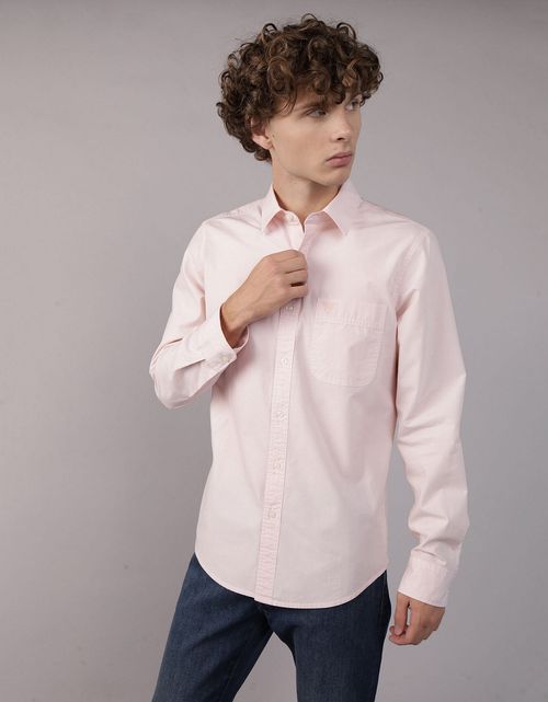 Camisa de popelina manga larga de hombre AE