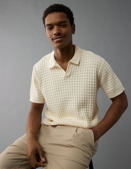 Camiseta tipo polo tejida de hombre AE