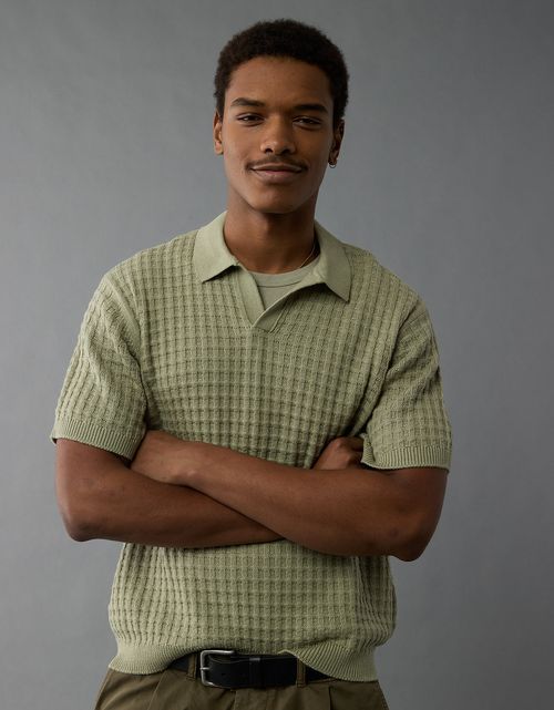 Camiseta tipo polo tejida de hombre AE