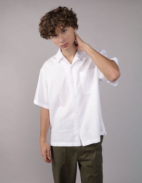 Camisa manga corta con rayas de hombre AE