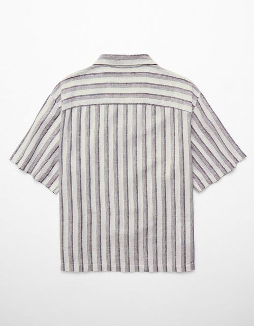 Camisa manga corta con rayas de hombre AE
