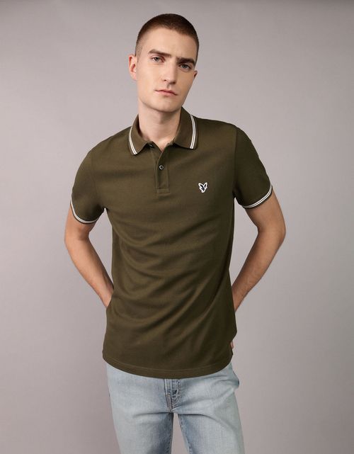 Camiseta tipo polo de piqué de hombre AE