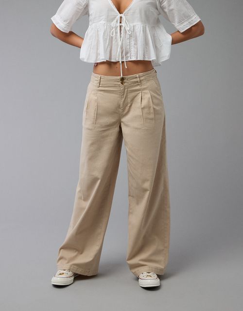 Pantalón tiro alto ancho de mujer AE