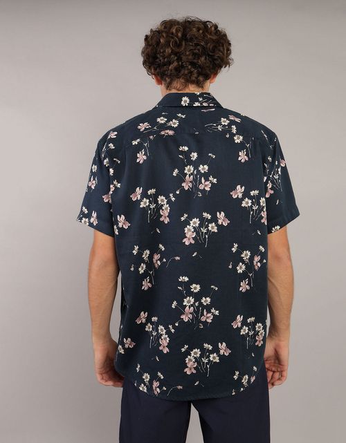 Camisa con estampado Tropical Manga Corta para Hombre