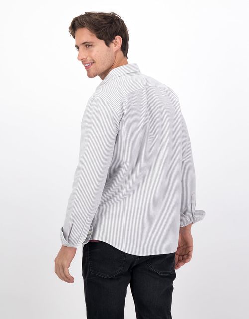 Camisa Slim de Rayas Manga Larga Hombre AE