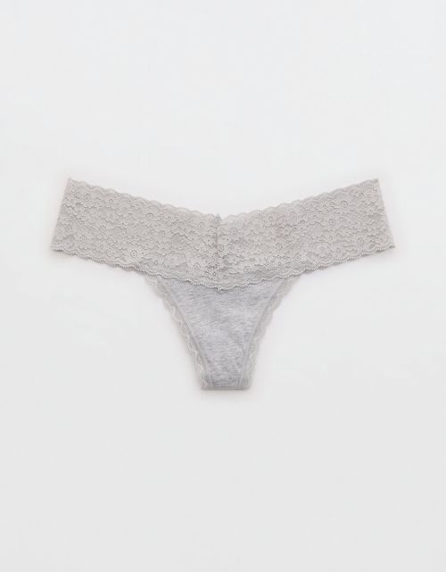 Tanga en Algodón con Encaje Vintage Superchill de Aerie