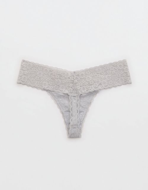 Tanga en Algodón con Encaje Vintage Superchill de Aerie