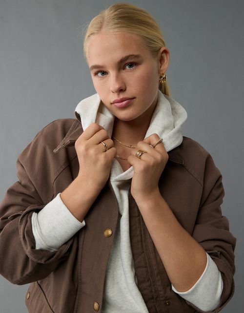 Chaqueta Tipo Barn de Lona para Mujer