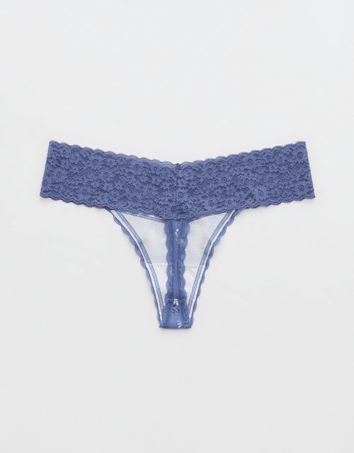 Tanga en Algodón con Encaje Vintage Superchill de Aerie