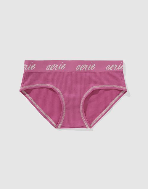 Panty Boybrief en Algodón Canalé con Logo Superchill de Aerie