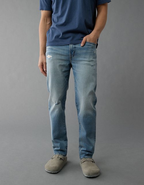Jean Slim Straight con desgaste de Hombre