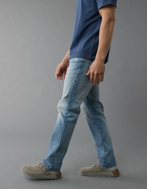 Jean Slim Straight con desgaste de Hombre